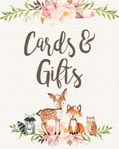 BSS Woodland Pink Floral Cards and Gifts Sign: BSS Woodland Pink Floral Welcome