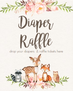 BSS Woodland Pink Floral Diaper Raffle: BSS Woodland Pink Floral Welcome