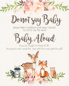 BSS Woodland Pink Floral Don't Say Baby: BSS Woodland Pink Floral Welcome