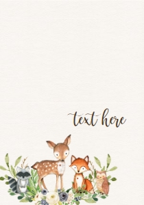 Food Tent Woodland Blue Floral Single: Birthday Woodland Blue Floral