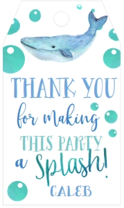 Favor Tag Whale: Birthday Whale