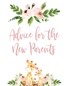BSS Giraffe Pink Advice: BSS Giraffe Pink Welcome 8x10