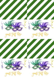 Mardi Gras Food Tent Masks Full Page: Mardi Gras Food Tent Masks Single