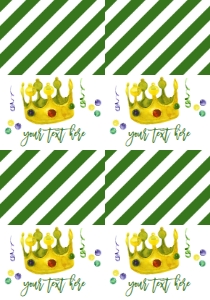 Mardi Gras Food Tent Crown Full Page: Mardi Gras Baby Shower King