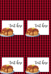 Buffalo Plaid Pancake Food Tent Full Page: Birthday Flapjack Flannel