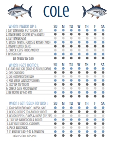 Chore Chart Fish 7 Day: Chore Chart Fish 7 Day