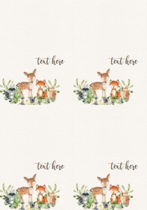 Food Tent Woodland Blue Floral Full Sheet: Birthday Woodland Blue Floral