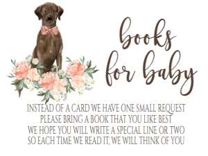 Baby Shower Boho Peach Floral Chocolate Lab Books for Baby: Baby Shower Dog Peach Floral Chocolate Lab Invite Kit