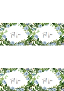 Food Tent Blue Floral Communion Full Page NIS: Communion Wreath Blue Floral