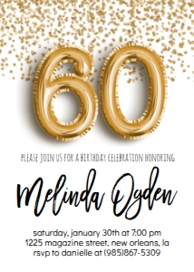 Birthday Foil Balloon Gold 60: Birthday Foil Balloon Gold 60