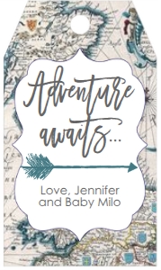 Baby Shower Favor Tag Adventure Map Gray: Baby Shower Adventure Map Grey Invite 502649164