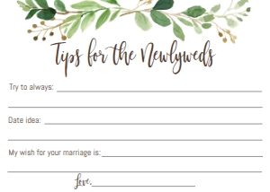 Couples Shower Game Greenery Tips for Newlyweds NIS: Couples Shower Game Greenery Tips for Newlyweds