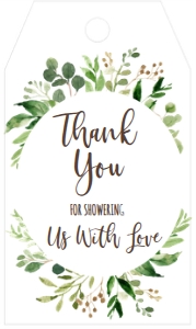 Baby Shower Greenery Wreath Favor Tag design preview