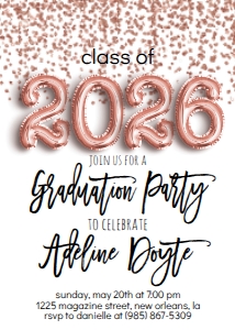 Graduation Party Foil Balloon Class of 2026 Rose Gold Confetti: Graduation Party Foil Balloon Class of 2023 Rose Gold Confetti