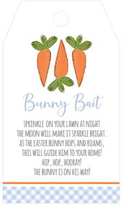Easter Tag Bunny Bait Carrots Blue: Easter Tag Bunny Bait Carrots Blue