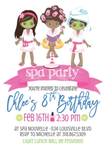 Birthday Spa Party AA design preview