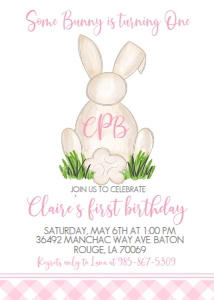 Birthday Easter Bunny Monogram Pink EBP1 design preview