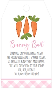 Easter Tag Bunny Bait Carrots Pink: Easter Tag Bunny Bait Carrots Pink