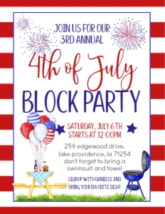 4th of July Block Party Flyer: 4th of July Block Party Flyer