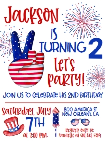 4th of July 2nd Birthday Hand: 4th of July 2nd Birthday Hand