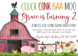 Birthday Farm Animals WC design preview
