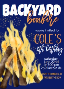 Birthday Backyard Bonfire design preview