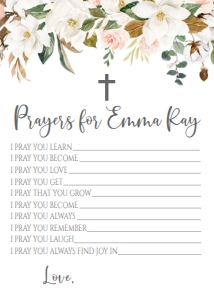 Communion Magnolia Cotton Prayer Card: Communion Cotton Magnolia