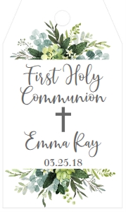 Communion Eucalyptus Favor Tag: Communion Eucalyptus Cross 7x5