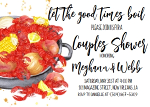 Crawfish Boil Couples Shower Platter 7x5: Crawfish Boil Couples Shower Platter 7x5