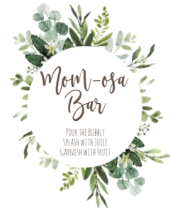 BSS Greenery AB Momosa Sign: Baby Shower Baby Is Brewing Beer Greenery AB
