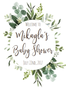 BSS Greenery AB Welcome 8x10: Baby Shower Baby Is Brewing Beer Greenery AB