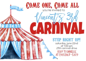 Birthday Carnival Red design preview