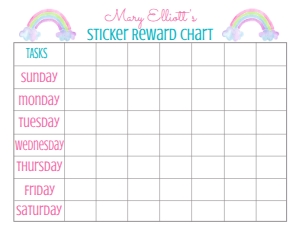 Sticker Reward Chart Girl: Sticker Reward Chart Girl