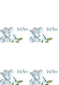 Food Tent Elephant Blue Floral Full Page: Baby Shower Blue Banner Laurel Elephant Kit 594997875
