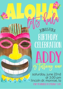 Birthday Luau Aloha design preview