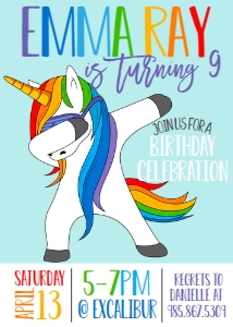 Birthday Unicorn Dabbing: Birthday Unicorn Dabbing