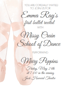 Ballet Recital Invitation design preview