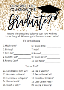 Graduation How Well Do you Know Gold: Graduation How Well Do you Know Gold