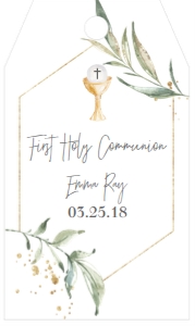 Communion Gold Frame Chalice Favor Tag: Communion Gold Frame Chalice Favor Tag