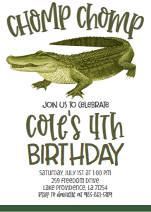 Birthday Alligator Invite: Birthday Alligator Invite