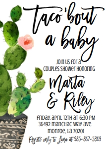 Baby Shower Cactus Taco bout a Baby: Baby Shower Cactus Taco bout a Baby