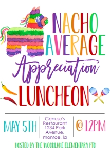 School Teacher Appreciaton Luncheon Fiesta Invite: School Teacher Appreciation Fiesta