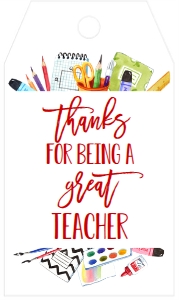 School Teacher Appreciation Supplies Tag design preview