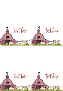 Birthday Farm Animals WC Food Tent Full Page: Birthday Farm Animals WC Food Tent Single