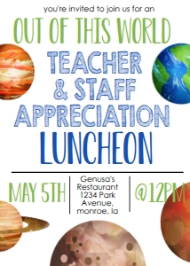 School Teacher Appreciation World Luncheon: School Teacher Appreciation Week World