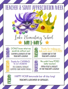 School Teacher Appreciation Week Mardi Gras design preview
