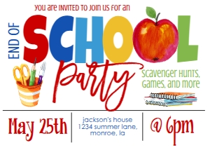 School End of Year Party Invite design preview