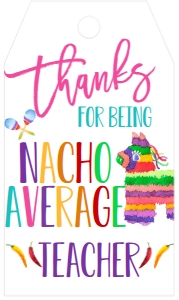 School Teacher Appreciation Fiesta Favor Tag: School Teacher Appreciation Fiesta
