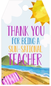 School Teacher Appreciation Beach Favor Tag design preview
