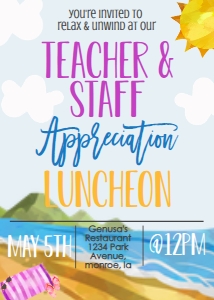 School Teacher Appreciation Luncheon Beach: School Teacher Appreciation Week Beach
